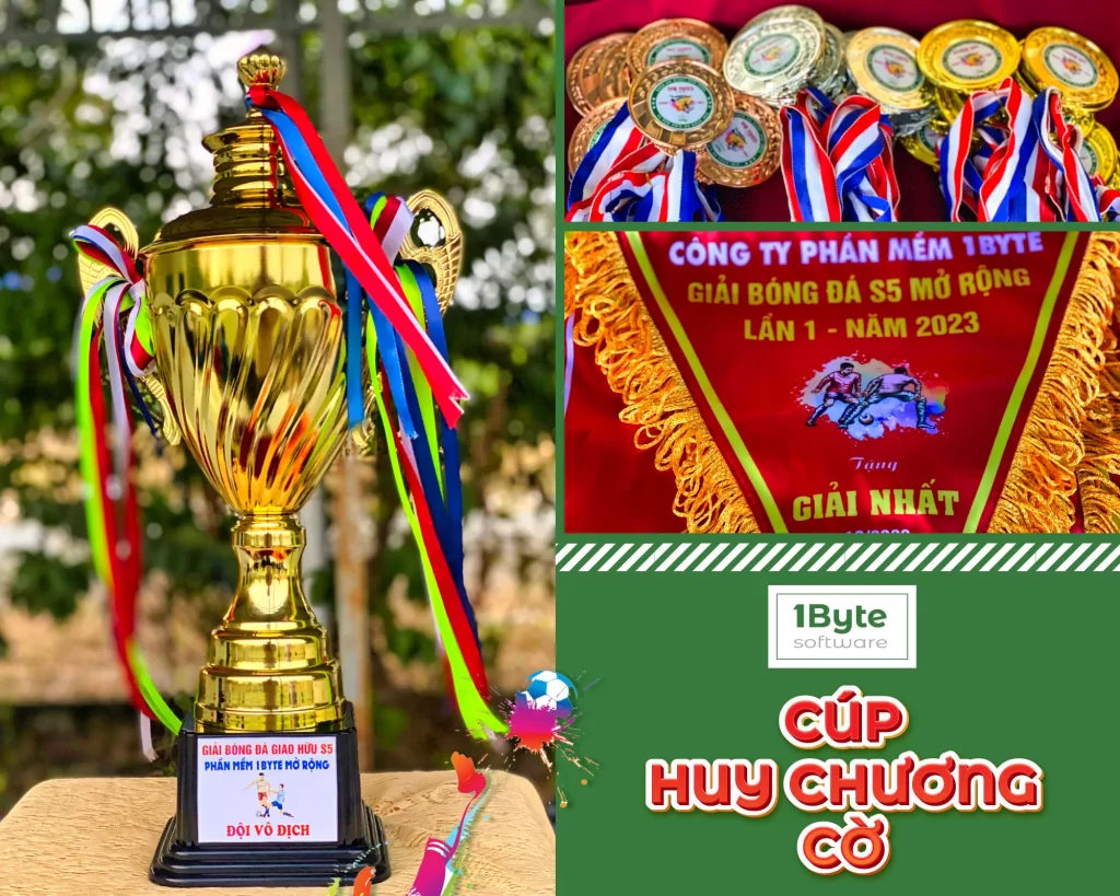 Cúp - Huy chương - Cờ Giải Bóng đá Giao hữu S5 Phần mềm 1Byte Mở rộng Giao hữu Lần 1-2023